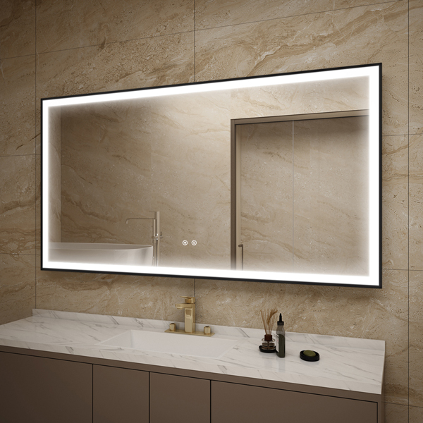 Framed bathroom mirror