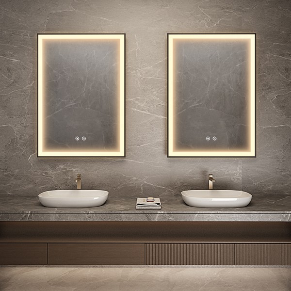 Framed bathroom mirror