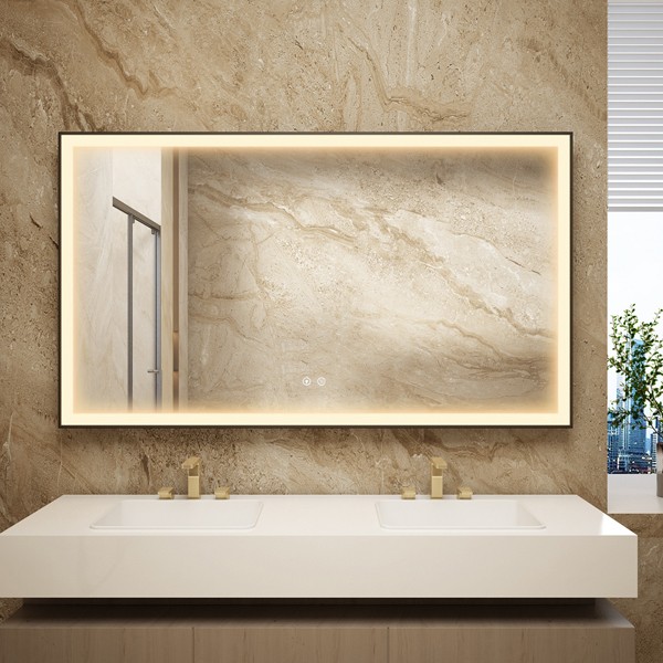 Framed bathroom mirror