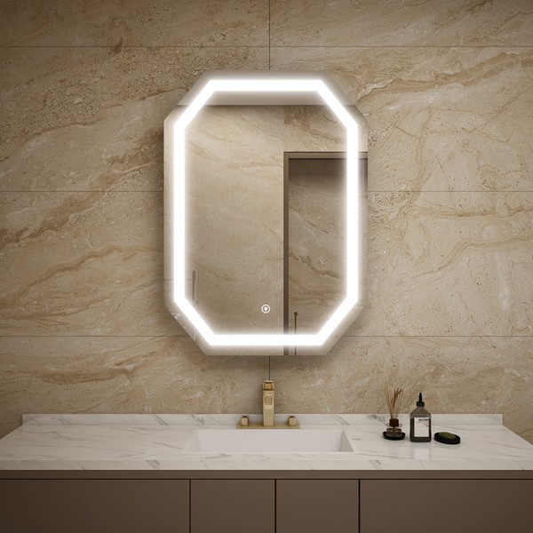 Lighted bathroom mirror