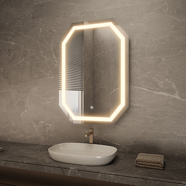 Lighted bathroom mirror