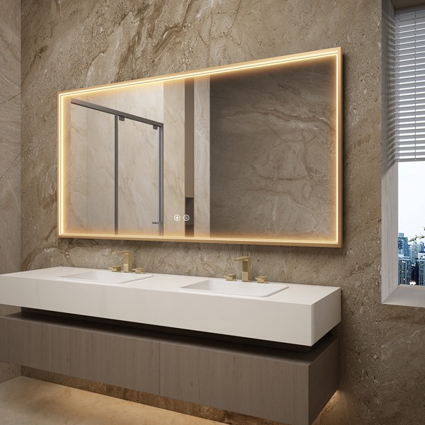 Lighted mirror for bathroom