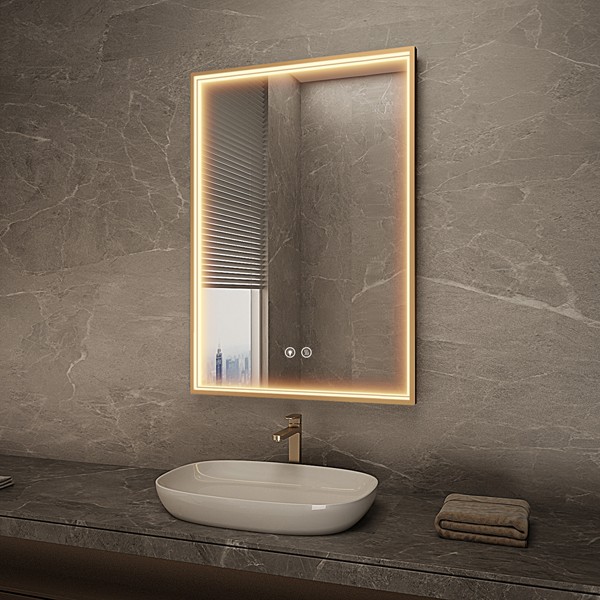 Lighted mirror for bathroom