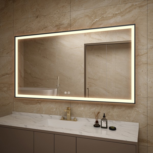 Bathroom framed mirror