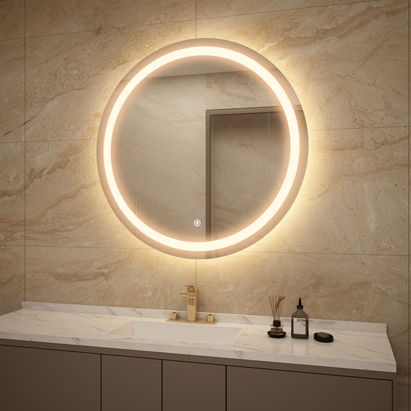 Bathroom mirror with light