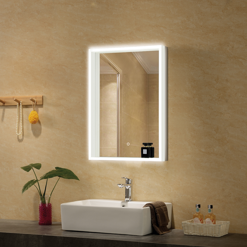 Illuminated bathroom mirror